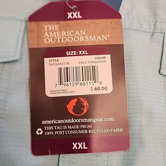 NWT American Outdoorsman Blue Short Sleeve Men's Shirt - Picture 10 of 14